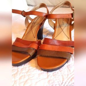 Naturalizer Brown and Tan Strappy Sandals